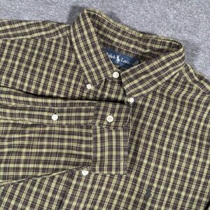 Ralph Lauren Shirt Mens XL Classic Fit Button Down Green Red Plaid Long Sleeve